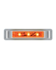 GG76130 - 3.5" L ULTRA THIN AMBER/AMBER LED LIGHT W/CR. PL BEZEL
