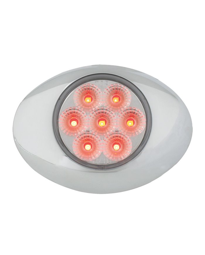 GG76193 - SMALL LOW PROFILE SPYDER RED/ CLEAR LED LIGHT W/CR. BEZEL