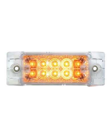 GG76211 - RECT. WIDE ANGLE SPYDER AMBER/ CLEAR 10 LED MARKER/TURN LIGHT GG76211 - RECT. WIDE ANGLE SPYDER AMBER/ CLEAR 10 LED MARKER/TURN LIGHT
