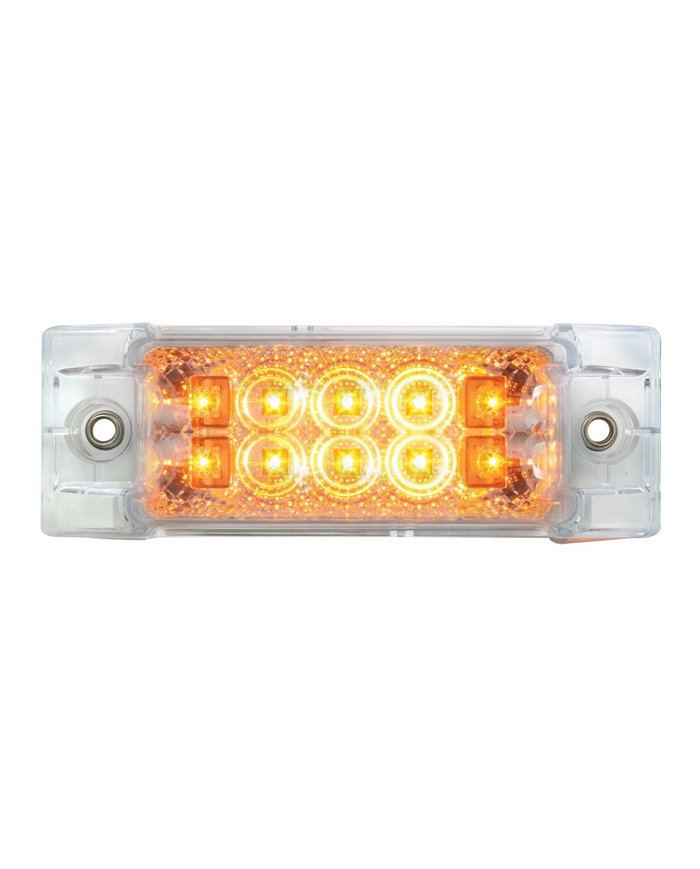 GG76211 - RECT. WIDE ANGLE SPYDER AMBER/ CLEAR 10 LED MARKER/TURN LIGHT GG76211 - RECT. WIDE ANGLE SPYDER AMBER/ CLEAR 10 LED MARKER/TURN LIGHT