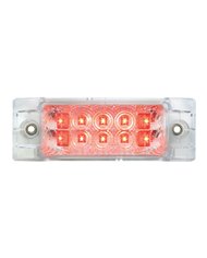 GG76213 - RECT. WIDE ANGLE SPYDER RED/ CLEAR 10 LED MARKER/TURN LIGHT GG76213 - RECT. WIDE ANGLE SPYDER RED/ CLEAR 10 LED MARKER/TURN LIGHT