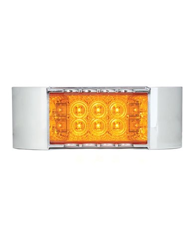 GG76214 - RECT. WIDE ANGLE SPYDER AMBER/ AMBER LED LIGHT W/CR. BEZEL GG76214 - RECT. WIDE ANGLE SPYDER AMBER/ AMBER LED LIGHT W/CR. BEZEL