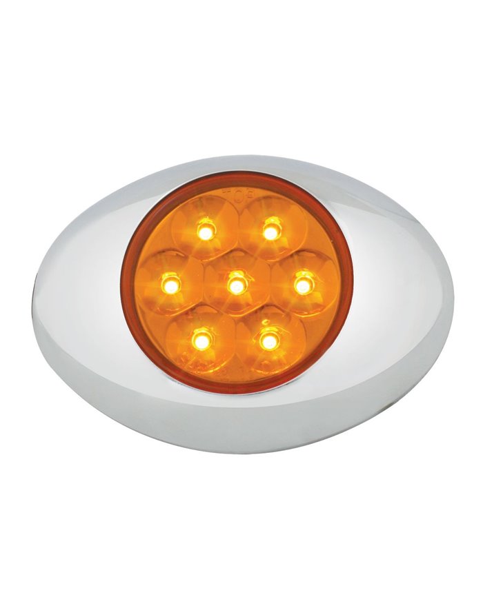 GG76230 - SMALL LOW PROFILE PEARL AMBER/ AMBER 7LED LIGHT W/CR. BEZEL