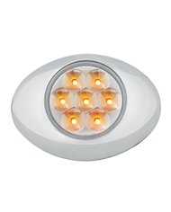 GG76231 - SMALL LOW PROFILE PEARL AMBER/ CLEAR 7LED LIGHT W/CR. BEZEL