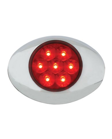 GG76232 - SMALL LOW PROFILE PEARL RED/ RED 7LED LIGHT W/CR. BEZEL GG76232 - SMALL LOW PROFILE PEARL RED/ RED 7LED LIGHT W/CR. BEZEL