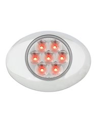GG76233 - SMALL LOW PROFILE PEARL RED/ CLEAR 7LED LIGHT W/CR. BEZEL