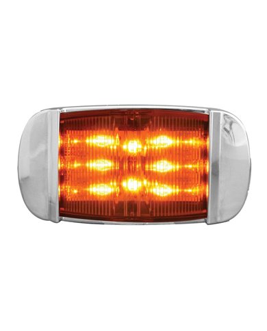 GG76254 - RECT. AMBER/AMBER WIDE ANGLE 14LED MARKER LIGHT W/CR. BEZEL GG76254 - RECT. AMBER/AMBER WIDE ANGLE 14LED MARKER LIGHT W/CR. BEZEL
