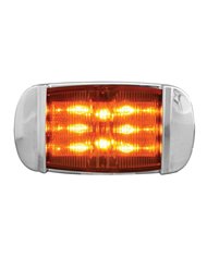 GG76254 - RECT. AMBER/AMBER WIDE ANGLE 14LED MARKER LIGHT W/CR. BEZEL