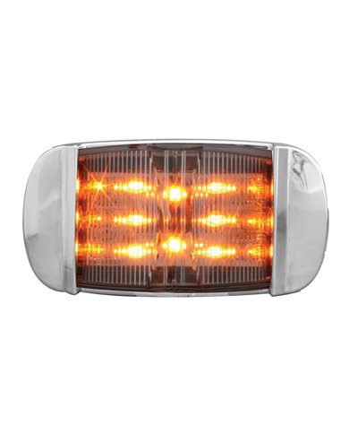 GG76255 - RECT. AMBER/CLEAR WIDE ANGLE 14LED MARKER LIGHT W/CR. BEZEL GG76255 - RECT. AMBER/CLEAR WIDE ANGLE 14LED MARKER LIGHT W/CR. BEZEL