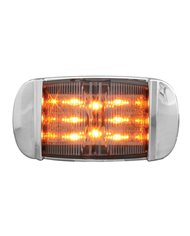 GG76255 - RECT. AMBER/CLEAR WIDE ANGLE 14LED MARKER LIGHT W/CR. BEZEL