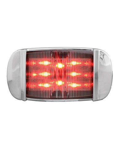 GG76257 - RECT. RED/CLEAR WIDE ANGLE 14LED MARKER LIGHT W/CR. BEZEL GG76257 - RECT. RED/CLEAR WIDE ANGLE 14LED MARKER LIGHT W/CR. BEZEL