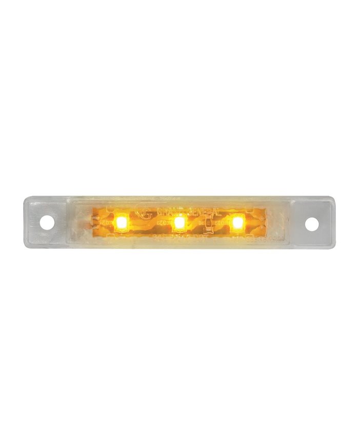 GG76281 - 3.5"L ULTRA THIN AMBER/CLEAR 3-LED MARKER/CLEARANCE LIGHT