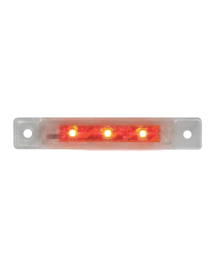 GG76283 - 3.5"L ULTRA THIN RED/CLEAR 3-LED MARKER/CLEARANCE LIGHT