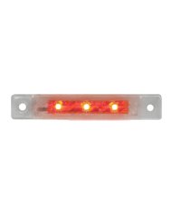 GG76283 - 3.5"L ULTRA THIN RED/CLEAR 3-LED MARKER/CLEARANCE LIGHT