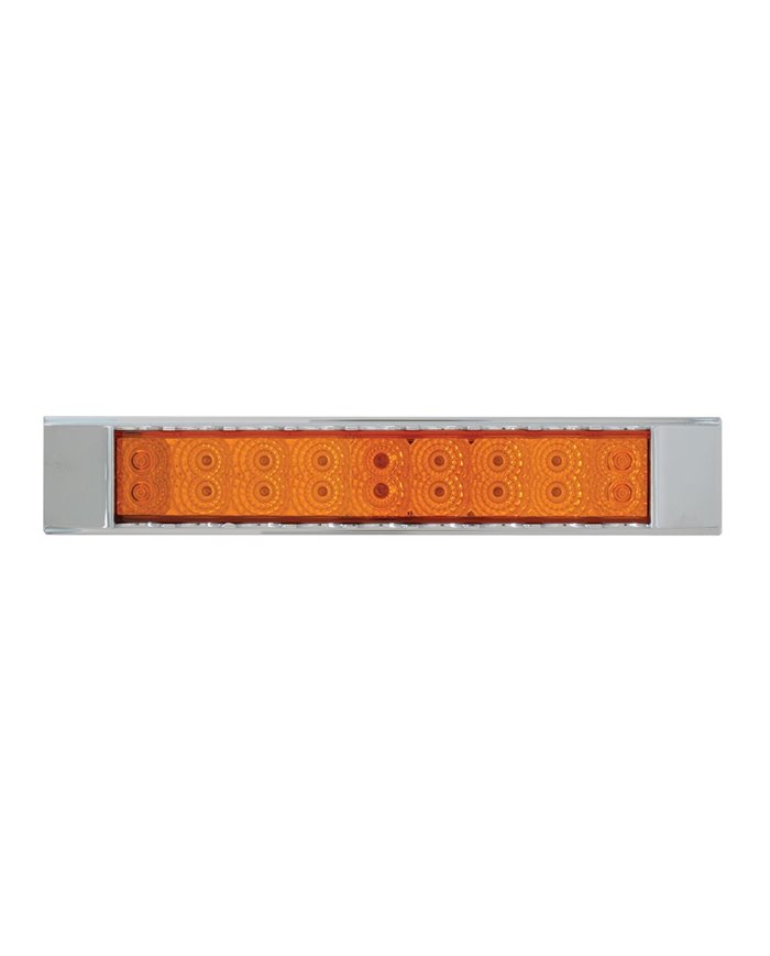 GG76305 - 12"L SPYDER AMBER/AMBER 18-LED LIGHT BAR W/CR. PL BEZEL 2 ROW