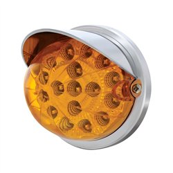 UP37278-17 LED Dual Function Watermelon Clear Reflector Flush Mount Kit With Visor - Amber LED/Amber Lens