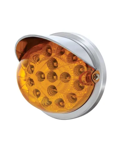 UP37278-17 LED Dual Function Watermelon Clear Reflector Flush Mount Kit With Visor - Amber LED/Amber Lens