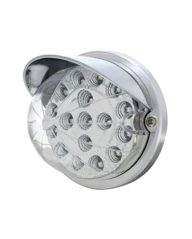 UP37280-17 LED Dual Function Watermelon Clear Reflector Flush Mount Kit With Visor - Amber LED/Clear Lens