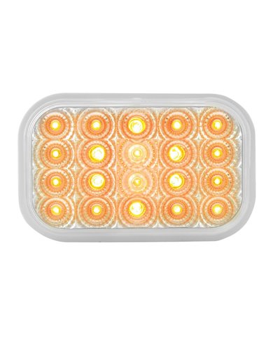 GG77011 - RECT. LOW PROFILE SPYDER AMBER/CLEAR 20-LED LIGHT GG77011 - RECT. LOW PROFILE SPYDER AMBER/CLEAR 20-LED LIGHT