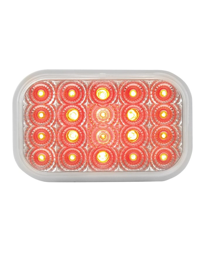 GG77014 - RECT. LOW PROFILE SPYDER RED/ CLEAR 20-LED LIGHT