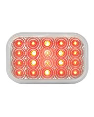 GG77014 - RECT. LOW PROFILE SPYDER RED/ CLEAR 20-LED LIGHT