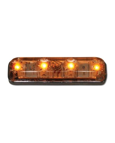 GG77145 - SMALL RECT. AMBER/CLEAR 4-LED MARKER LIGHT GG77145 - SMALL RECT. AMBER/CLEAR 4-LED MARKER LIGHT