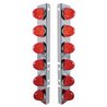 UP37290-SS Front Air Cleaner Bracket With 12X LED Watermelon Lights & SS Bezels For Peterbilt-Amber LED/Dark Amber Len