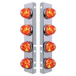UP37291-SS Front Air Cleaner Bracket With 8X 17 LED Watermelon Lights & SS Bezels For Peterbilt-Amber LED/Dark Amber L