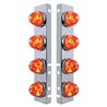 UP37291-SS Front Air Cleaner Bracket With 8X 17 LED Watermelon Lights & SS Bezels For Peterbilt-Amber LED/Dark Amber L