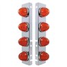 UP37291-SS Front Air Cleaner Bracket With 8X 17 LED Watermelon Lights & SS Bezels For Peterbilt-Amber LED/Dark Amber L