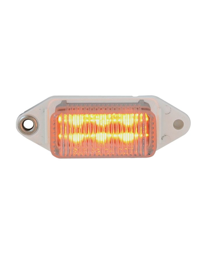 GG78371 - SMALL RECT. AMBER/CLEAR 6-LED MARKER SEALED LIGHT 2 HOLES GG78371 - SMALL RECT. AMBER/CLEAR 6-LED MARKER SEALED LIGHT 2 HOLES