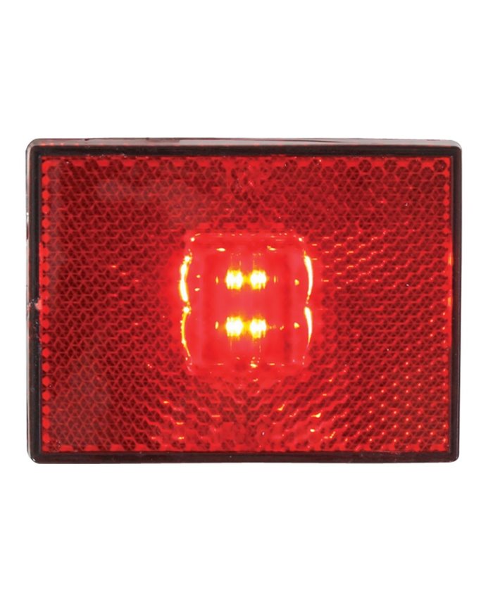 GG78381 - RECT. STUD MOUNT RED LED MARKER LIGHT W/REFLECTOR