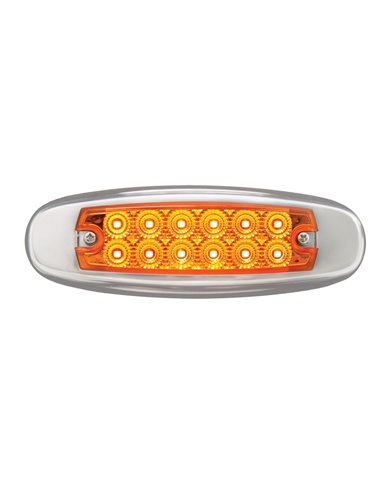 GG78565 - ULTRA THIN SPYDER AMBER/AMBER 12-LED MARKER LIGHT W/S.S. RIM GG78565 - ULTRA THIN SPYDER AMBER/AMBER 12-LED MARKER LIGHT W/S.S. RIM