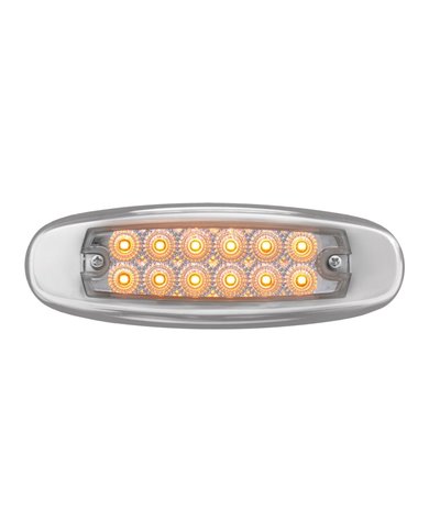 GG78566 - ULTRA THIN SPYDER AMBER/CLEAR 12-LED MARKER LIGHT W/S.S. RIM GG78566 - ULTRA THIN SPYDER AMBER/CLEAR 12-LED MARKER LIGHT W/S.S. RIM