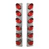UP37294-SS Front Air Cleaner Bracket With 12X 17 LED Watermelon Lights & Visors For Peterbilt-Amber LED/Dark Amber Len