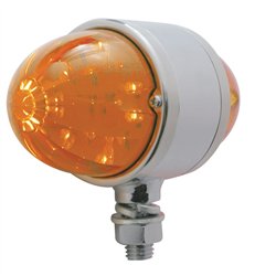 UP37308-34 LED Watermelon Double Face Light W/Chrome Housing - Amber LED/Dark Amber Lens