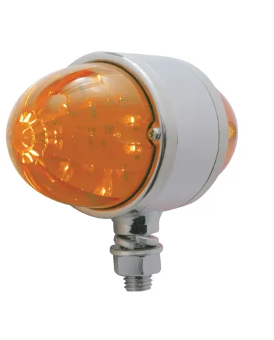 UP37308-34 LED Watermelon Double Face Light W/Chrome Housing - Amber LED/Dark Amber Lens