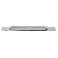 UP37320-Chrome Top Mud Flap Plate With 23 SMD LED Light Bar & Bezel - Amber LED/Clear Lens (Each)