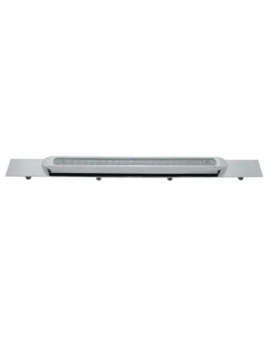 UP37321-Chrome Top Mud Flap Plate With 23 SMD LED Light Bar & Bezel - Red LED/Clear Lens (Each)