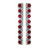 UP37334-SS Rear Air Cleaner Bracket With 16X 9 LED 2" Reflector Lights & Bezels For Peterbilt-Red LED & Lens