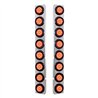 UP37335-SS Rear Air Cleaner Bracket With 16X 9 LED 2" Reflector Lights For Peterbilt-Red LED & Lens