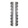 UP37336-SS Rear Air Cleaner Bracket With 16X 9 LED 2" Reflector Lights & Bezels For Peterbilt-Red LED/Clear Lens