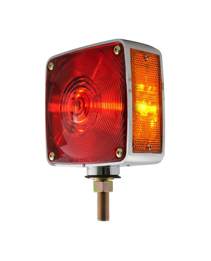 GG80350 - CR. PLASTIC SQUARE DOUBLE FACE COMBINATION LIGHT, 2 WIRES