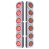 UP37342-Rear Air Cleaner Bracket With 12 Flat LED Lights & Bezel For Peterbilt- Red LED/Red Lens