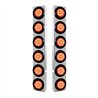 UP37347-SS Rear Air Cleaner Bracket With 12X 9 LED 2" Reflector Lights For Peterbilt-Red LED & Lens