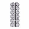 UP37348-SS Rear Air Cleaner Bracket With 12X 9 LED 2" Reflector Lights & Bezels For Peterbilt-Red LED/Clear Lens