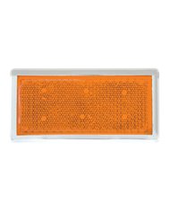 GG80851 - AMBER STICK-ON REFLECTOR W/ CR. RIM, 3-1/2"X1-3/4"