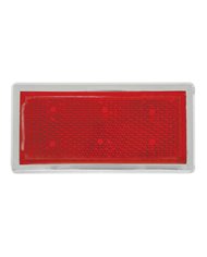 GG80854 - RED 3-1/2"X1-3/4" STICK-ON REFLECTOR W/CR. RIM