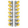 UP37366-SS Front Air Cleaner Brkt With 14X 11 Amber LED Watermelon Light & Visor Bezel For KW Trucks-Amber Lens