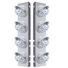 UP37375-SS Front Air Cleaner Bracket With 8X 17 LED Reflector Lights & Visors For Peterbilt-Amber LED/Clear Lens